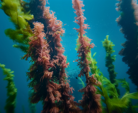 Co-development 11 ISS Image 18 Woman looking through seaweed